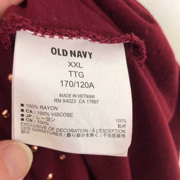 Old Navy maroon sequined tank top XXL - Picture 3 of 5